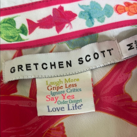 Gretchen Scott Designs 3/4 sleeve blouse Button Down Shirt Medium - Picture 8 of 8